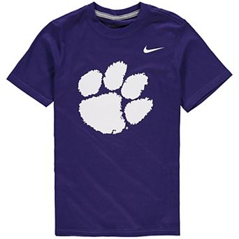 Youth Nike Purple Clemson Tigers Cotton Logo T-Shirt
