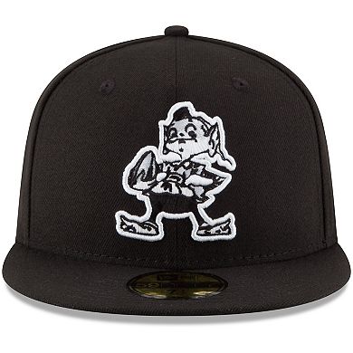 Men's New Era Black Cleveland Browns Brownie The Elf B-Dub 59FIFTY Fitted Hat