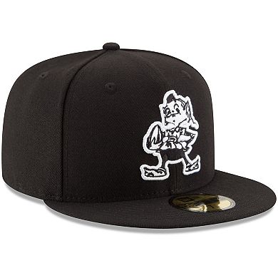 Men's New Era Black Cleveland Browns Brownie The Elf B-Dub 59FIFTY Fitted Hat