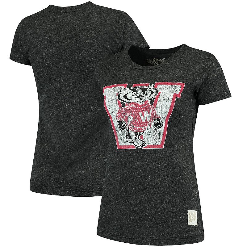 UPC 191260010738 product image for Women's Original Retro Brand Heathered Black Wisconsin Badgers Tri-Blend Crew Ne | upcitemdb.com