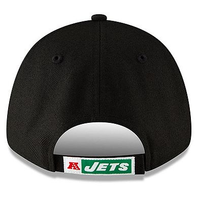 Men's New Era Black New York Jets The League Throwback 9FORTY Adjustable Hat