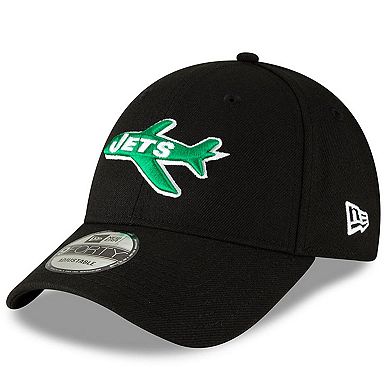 Men's New Era Black New York Jets The League Throwback 9FORTY Adjustable Hat