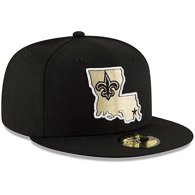 Men's New Era Black New Orleans Saints Omaha 59FIFTY Hat