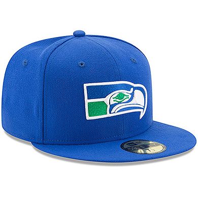 Men's New Era Royal Seattle Seahawks Classic Logo Omaha 59FIFTY Fitted Hat