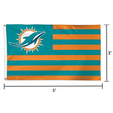 WinCraft Miami Dolphins 3' x 5' Americana Stars & Stripes Deluxe Flag