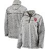 Women's Gray Indiana Hoosiers Sherpa Super Soft Quarter-Zip Pullover Jacket