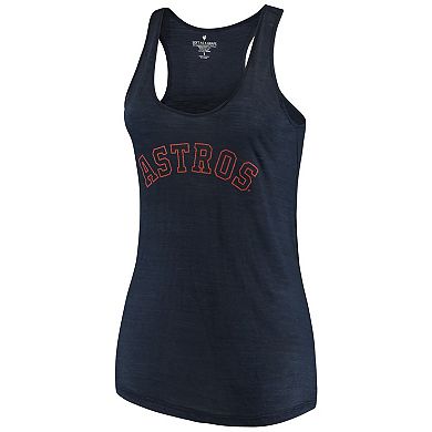 Women's Soft as a Grape Navy Houston Astros Plus Size Swing for the Fences Racerback Tank Top