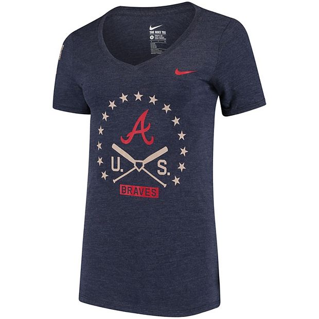 Nike Women's Atlanta Braves Navy Pride V-Neck T-Shirt