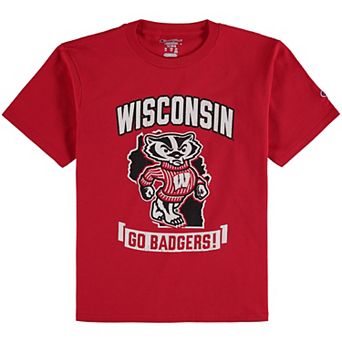 Youth Champion® Red Wisconsin Badgers Strong Mascot T-Shirt