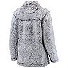 Women's Gray TCU Horned Frogs Sherpa Super Soft Quarter Zip Pullover Jacket