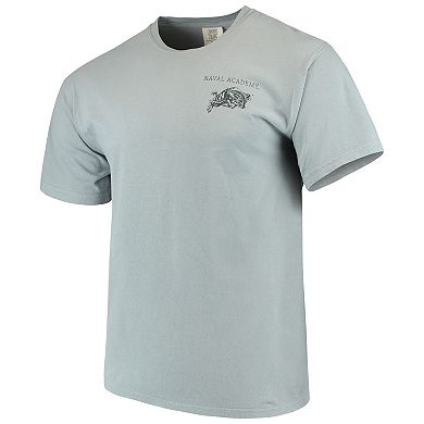 Men's Gray Navy Midshipmen Team Comfort Colors Campus Scenery T-Shirt