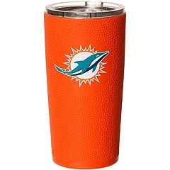 Rico Industries NFL Football Miami Dolphins 24oz Personalized Tumbler w/Hinged Lid - Team Colored Travel Tumbler - Keeps Drinks Cold or Hot