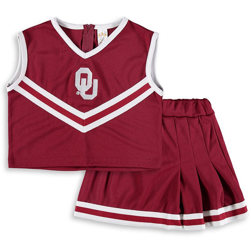 Girls Youth Crimson Oklahoma Sooners Two-Piece Cheer Set, Girls, Size: 6, 