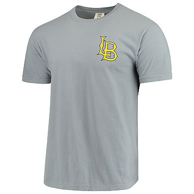 Men's Gray Long Beach State 49ers Baseball Flag Comfort Colors T-Shirt