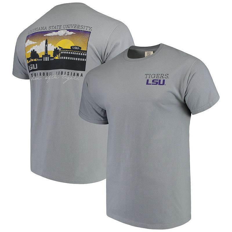 Mens Gray LSU Tigers Comfort Colors Campus Scenery T-Shirt, Size: Large, G