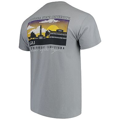 Men's Gray LSU Tigers Comfort Colors Campus Scenery T-Shirt
