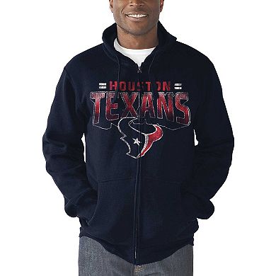 Men's G-III Sports by Carl Banks Navy Houston Texans Perfect Season Full-Zip Hoodie