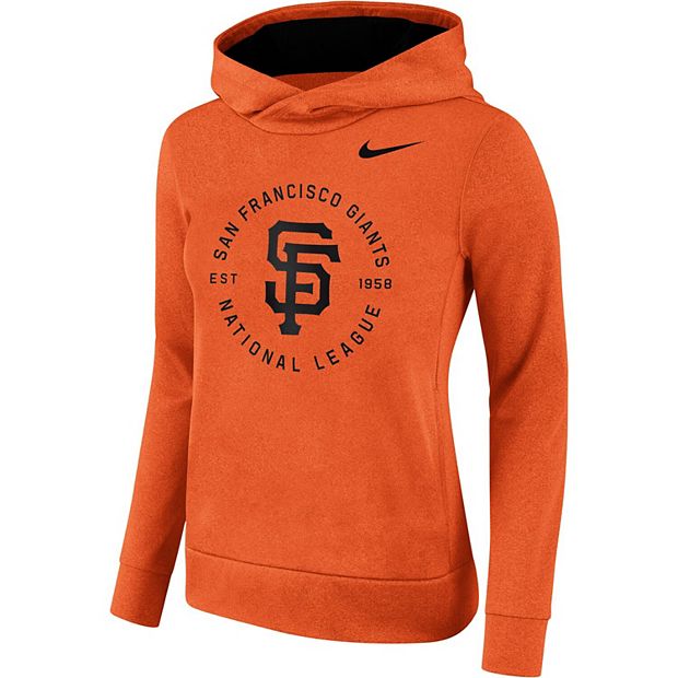 Women's Nike Orange San Francisco Giants Therma Pullover Hoodie