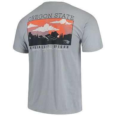 Men's Gray Oregon State Beavers Team Comfort Colors Campus Scenery T-Shirt