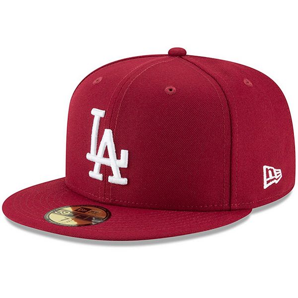 Men's New Era Crimson Los Angeles Dodgers Fashion Color Basic 59FIFTY ...