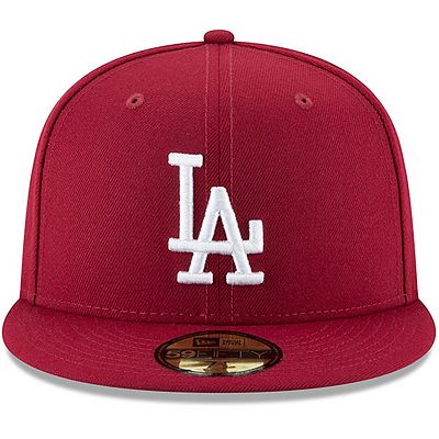 Men's New Era Crimson Los Angeles Dodgers Fashion Color Basic 59FIFTY Fitted Hat