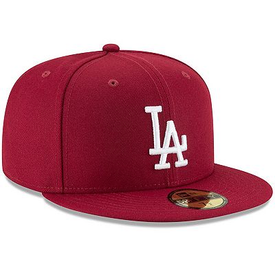 Men's New Era Crimson Los Angeles Dodgers Fashion Color Basic 59FIFTY Fitted Hat