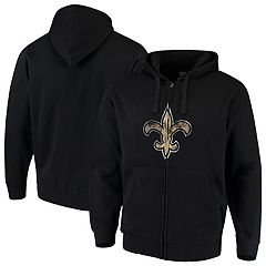 Men's Dunbrooke Black New Orleans Saints Trophy Fleece Full-Zip Hoodie