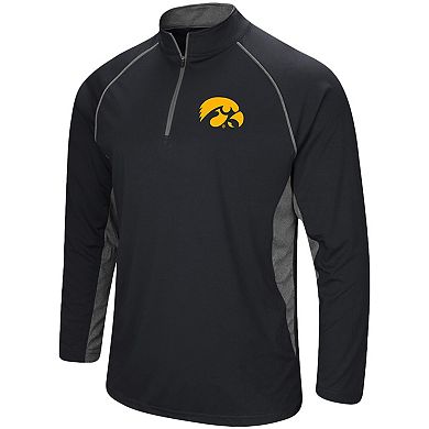 Men's Colosseum Black Iowa Hawkeyes Quarter-Zip Windshirt