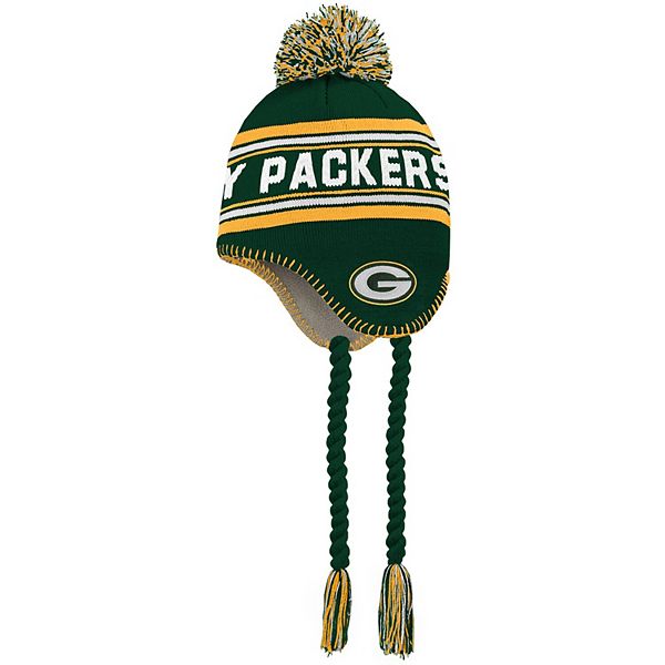 Green Bay Packers Green / Yellow Classic POM Ball Knit Hat Cap