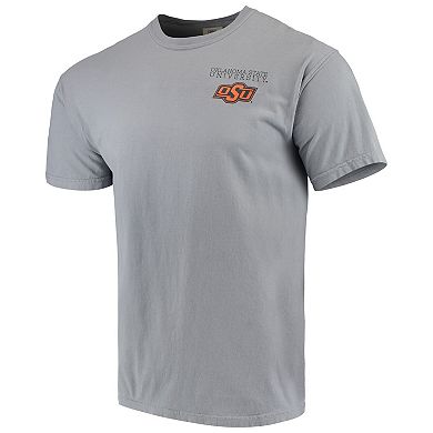 Men's Gray Oklahoma State Cowboys Team Comfort Colors Campus Scenery T-Shirt