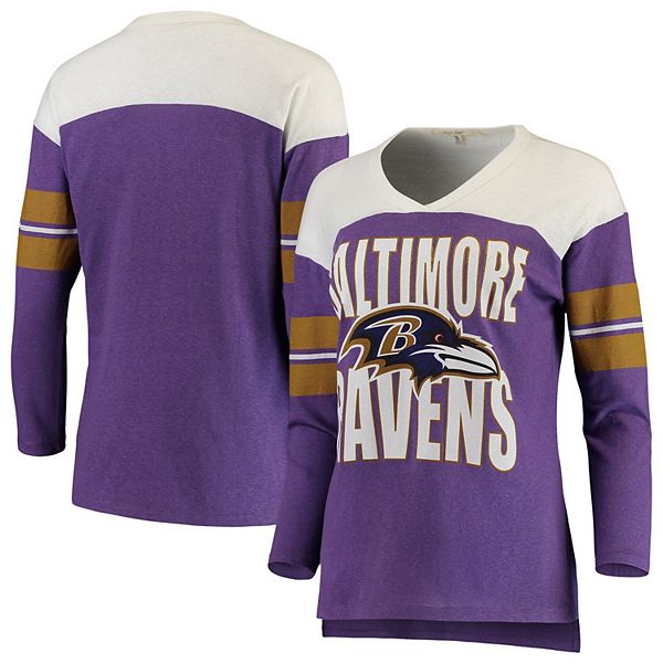 Women's Junk Food Black/White Baltimore Ravens Comeback Long Sleeve T-Shirt