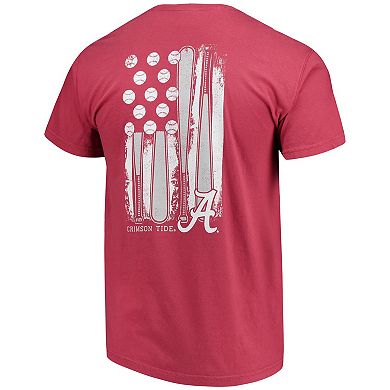 Men's Crimson Alabama Crimson Tide Baseball Flag Comfort Colors T-Shirt