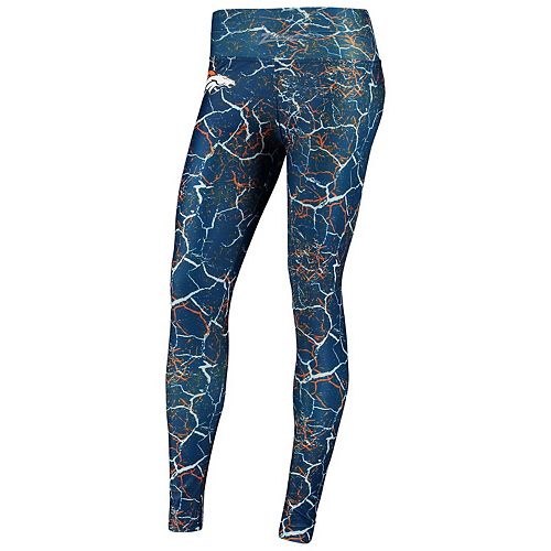 Women's Zubaz Navy/Orange Denver Broncos Marble Leggings