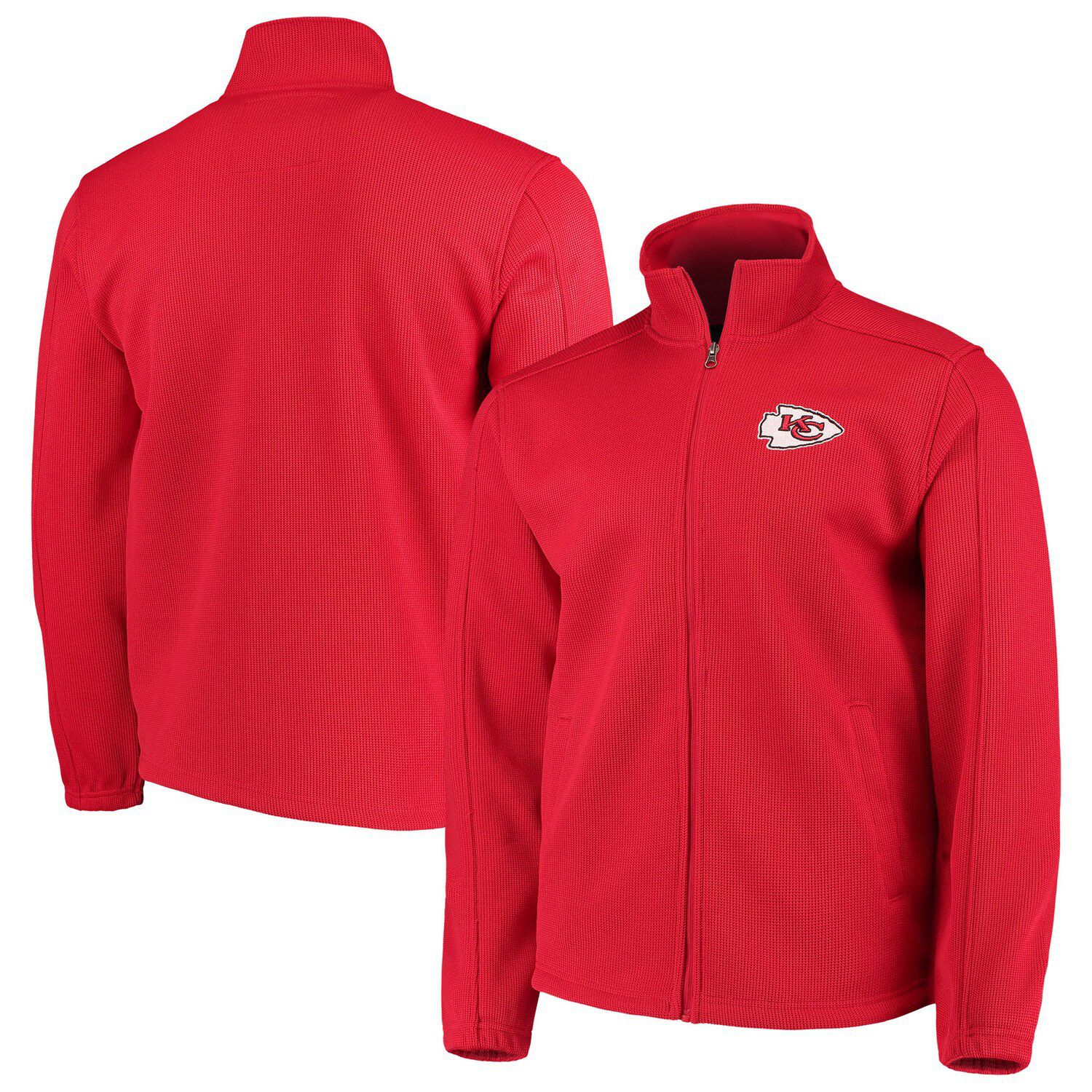 Men's Dunbrooke Heather Black Kansas City Chiefs Freestyle Coated Tech Fleece Full-Zip Jacket Size: Medium