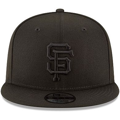 San Francisco Giants New Era Black on Black 9FIFTY Team Snapback Adjustable Hat - Black