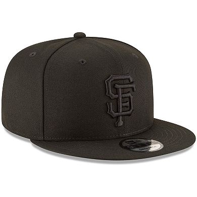 San Francisco Giants New Era Black on Black 9FIFTY Team Snapback Adjustable Hat - Black