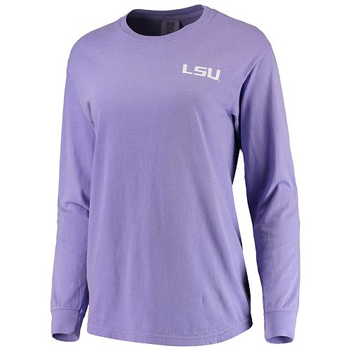 Women S Purple Lsu Tigers Comfort Colors Campus Skyline Long