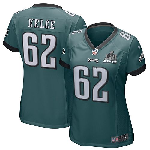Women's Nike Jason Kelce Midnight Green Philadelphia Eagles Super Bowl LII Champions Patch Game