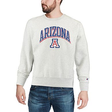 Men's Champion Gray Arizona Wildcats Arch Over Logo Reverse Weave Pullover Sweatshirt