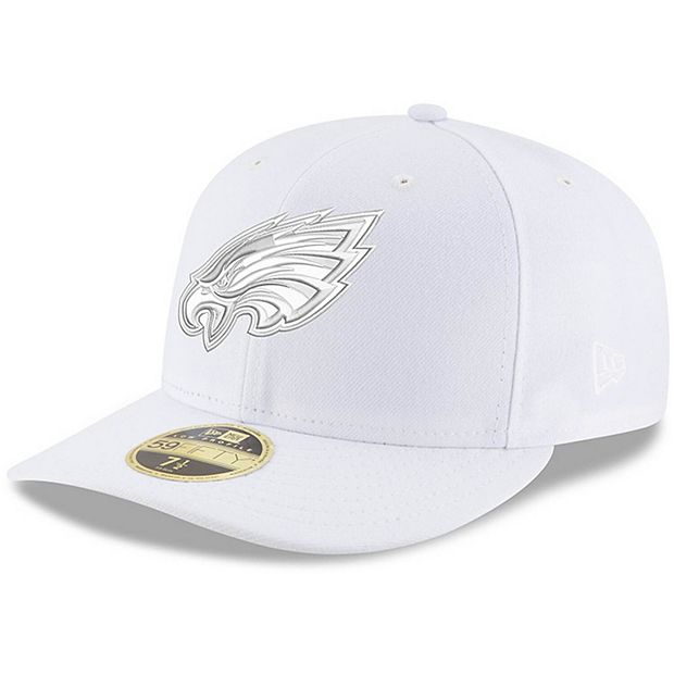 Men's New Era Philadelphia Eagles White on White Low Profile 59FIFTY Fitted  Hat