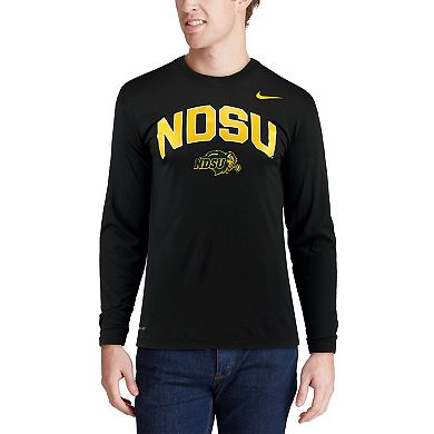 Men's Nike Black NDSU Bison Arch Over Logo Long Sleeve T-Shirt