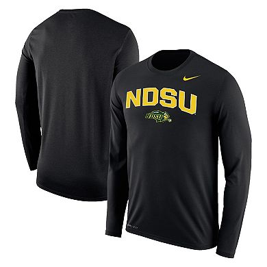 Men's Nike Black NDSU Bison Arch Over Logo Long Sleeve T-Shirt