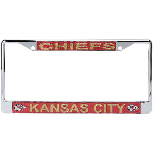 Kansas City Chiefs Acrylic Glitter Team Logo License Plate Frame