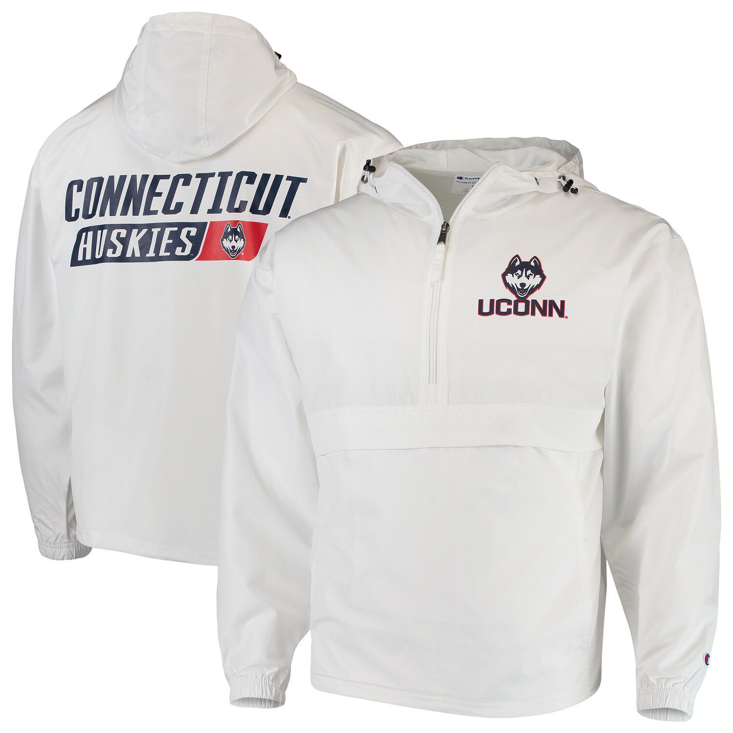 white champion zip up jacket