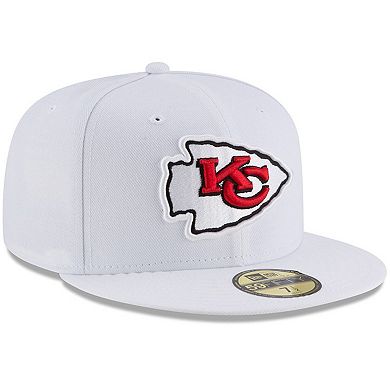 Men's New Era White Kansas City Chiefs Omaha 59FIFTY Fitted Hat