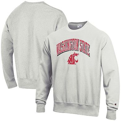 Men's Champion Gray Washington State Cougars Arch Over Logo Reverse Weave Pullover Sweatshirt