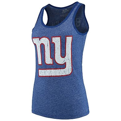 Women's Fanatics Branded Heathered Royal New York Giants Name & Number Tri-Blend Tank Top