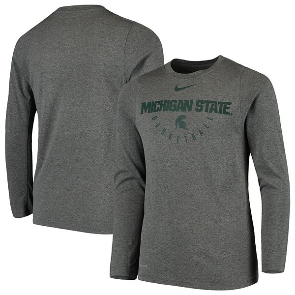 Youth Nike Charcoal Michigan State Spartans Basketball Long Sleeve ...