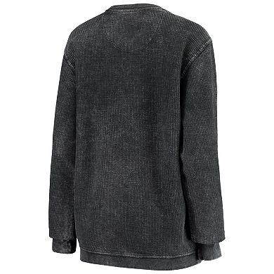 Women's Pressbox Black UCF Knights Comfy Cord Vintage Wash Basic Arch Pullover Sweatshirt