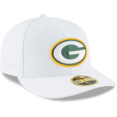 Men's New Era White Green Bay Packers Omaha Low Profile 59FIFTY Fitted Hat